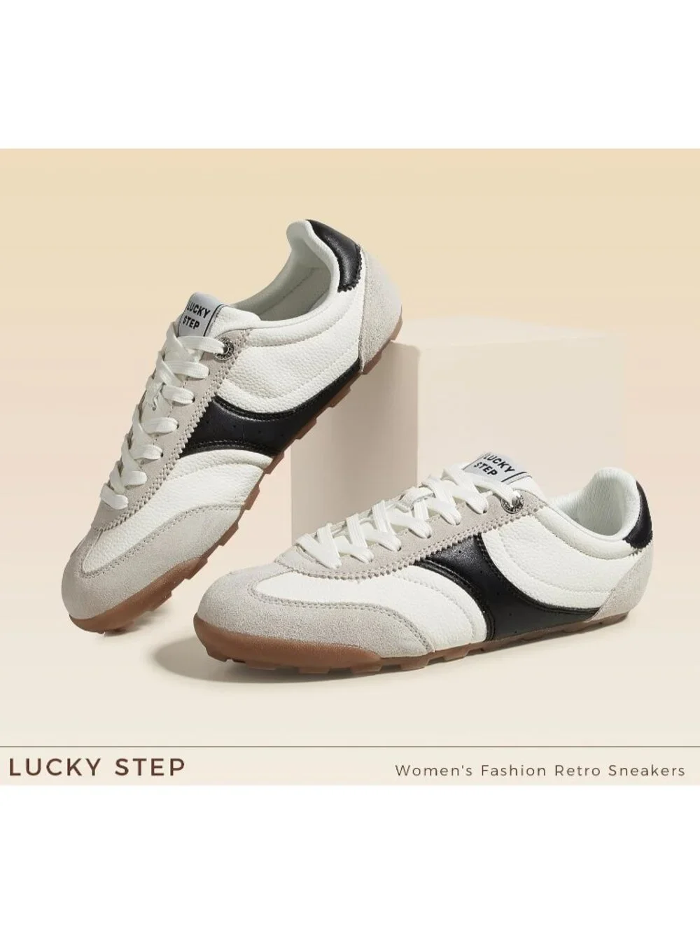 Women's White Retro Fashion Lightweight Non Slip Thin Sole Comfortable Sneakers